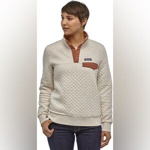 Patagonia cotton quilt snap-t pullover, women’s size medium
